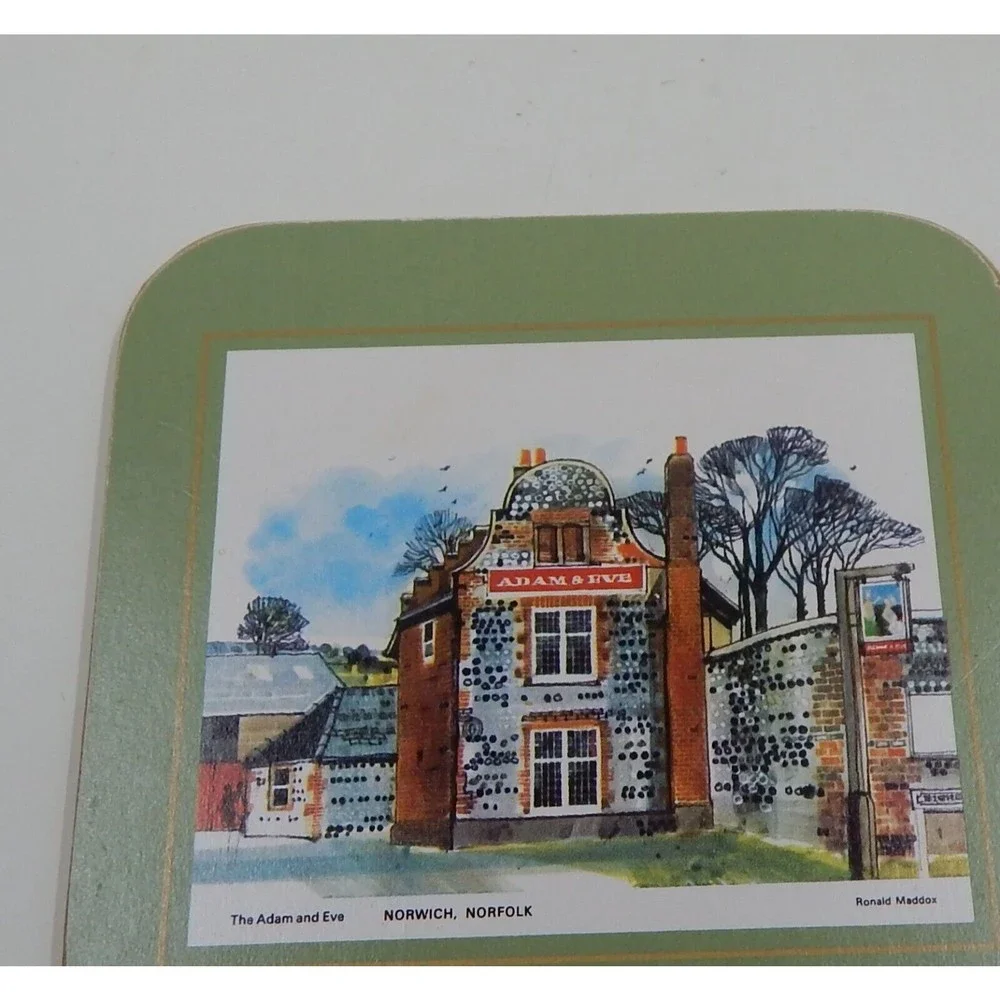 Cloverleaf Square Country Pubs CC14 Cork Coasters Set of 6